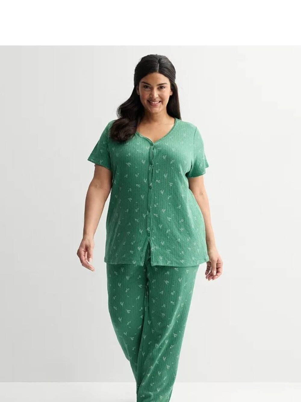 NWT Croft & Barrow Textured Knit Pajama Top & Pajama Bottoms Set SZ 1X